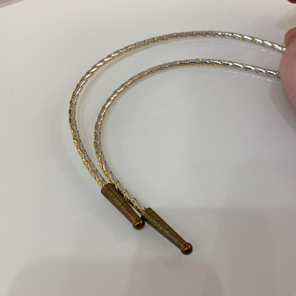 Elegant Gold and Silver Tone Bolo Tie - Picture 2 of 7